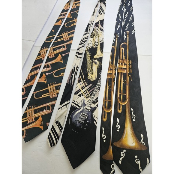 Ralph Marlin Other - Three Vintage Musical Themed Trumpet Ties Ralph Marlin/Fratello/Je Suis Band